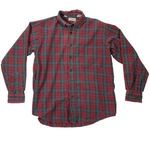 L.L. Bean Men's Regular Fit Long Sleeve Plaid Button Up Medium Vintage USA Made